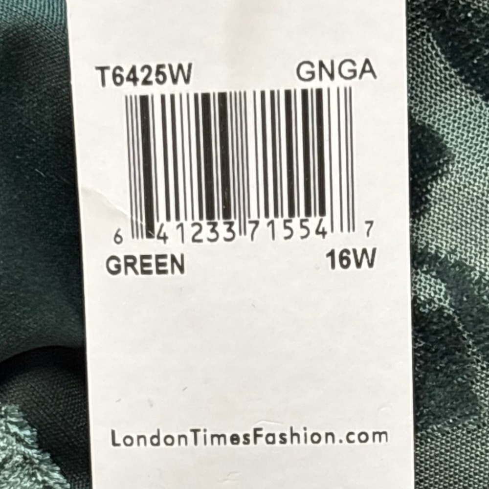 London Times Teal Floral Long Sleeve Dress - Picture 12 of 12